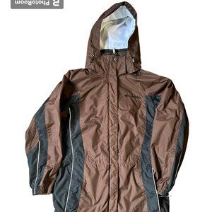Women's Columbia Chocolate Brown & Black Coat w/Detachable Hood, Size S